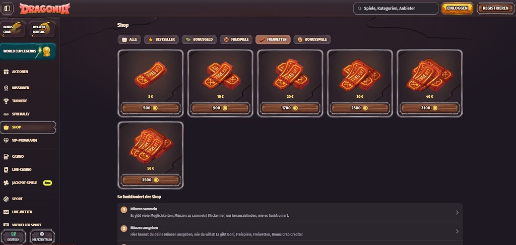 Dragonia Casino Bonus-Kaufen