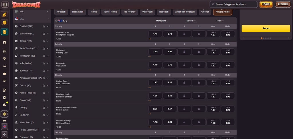 Dragonia Casino Sport Betting