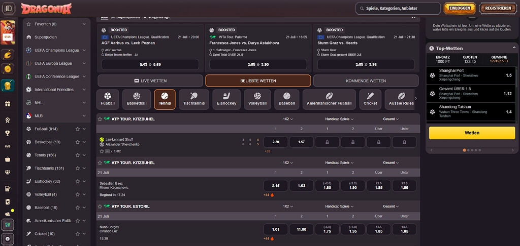 Dragonia Casino Sportwetten