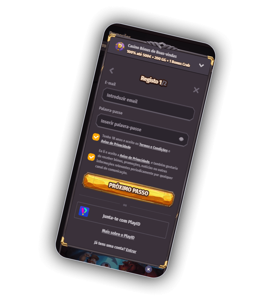 Registo no Casino Dragonia